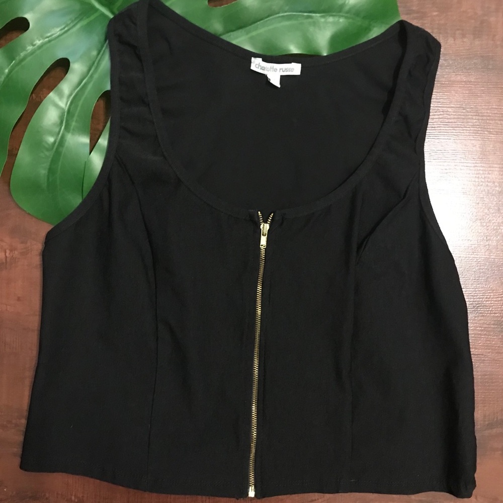 CHARLOTTE RUSSE Black Crop Vest/Top